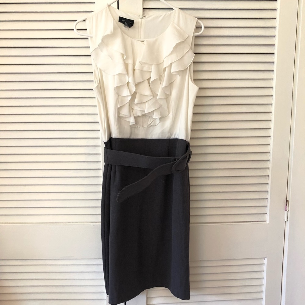 Grey and off white dress